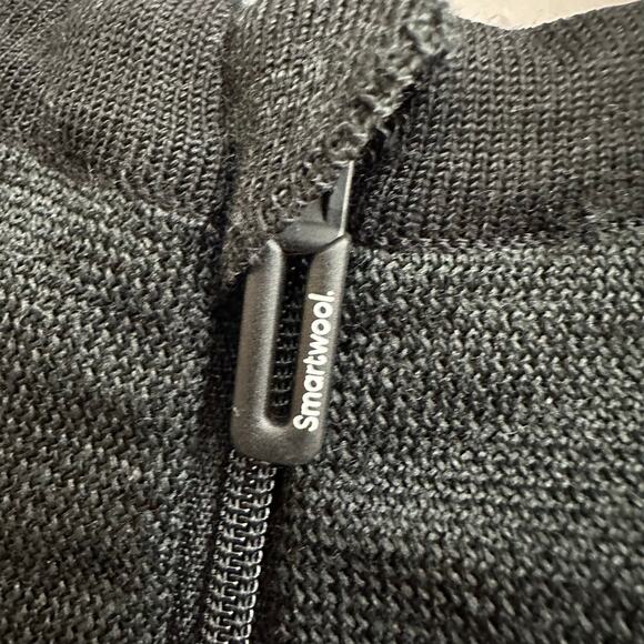 Smartwool Intraknit Merino Sport Pullover Hoodie Black Thumb Holes Size Large - Picture 4 of 12